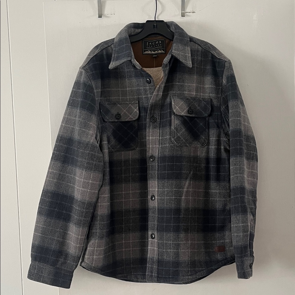 Jachs Gray and Black Plaid Shirt